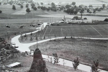 Littau Ruopigenmoos 1976 Bau Gardreoben Clubhaus FC Littau A (1)